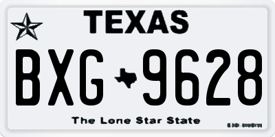 TX license plate BXG9628