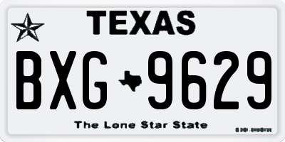TX license plate BXG9629