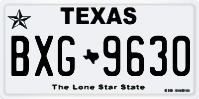 TX license plate BXG9630