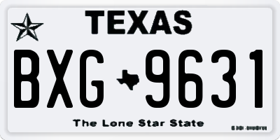 TX license plate BXG9631