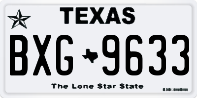 TX license plate BXG9633