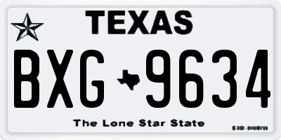 TX license plate BXG9634