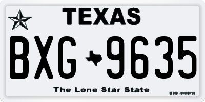 TX license plate BXG9635