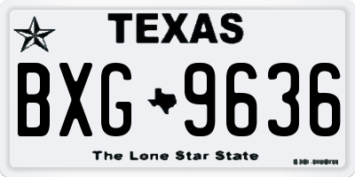 TX license plate BXG9636