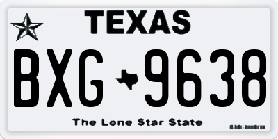 TX license plate BXG9638