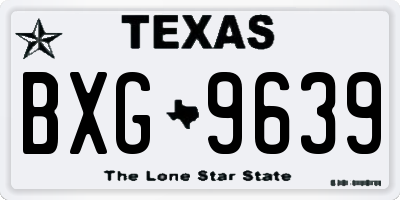 TX license plate BXG9639