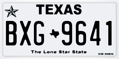 TX license plate BXG9641