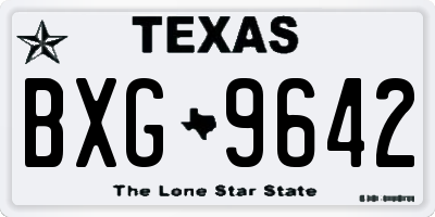 TX license plate BXG9642