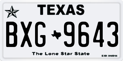 TX license plate BXG9643