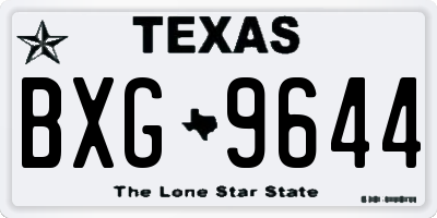 TX license plate BXG9644