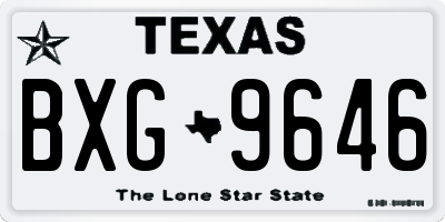 TX license plate BXG9646