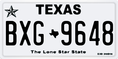 TX license plate BXG9648