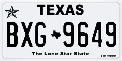 TX license plate BXG9649