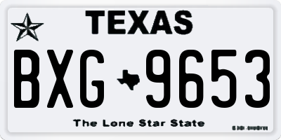 TX license plate BXG9653