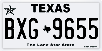 TX license plate BXG9655