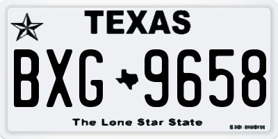 TX license plate BXG9658