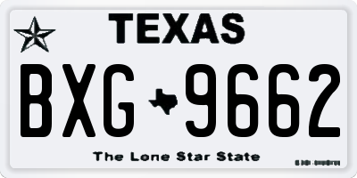 TX license plate BXG9662