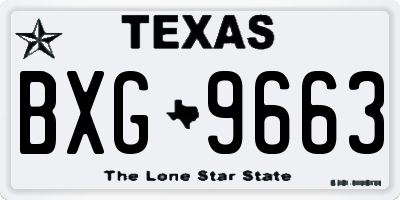TX license plate BXG9663