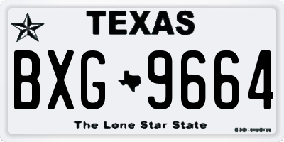TX license plate BXG9664