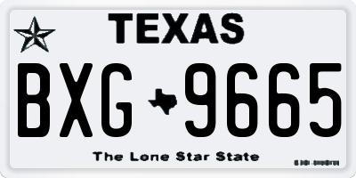 TX license plate BXG9665