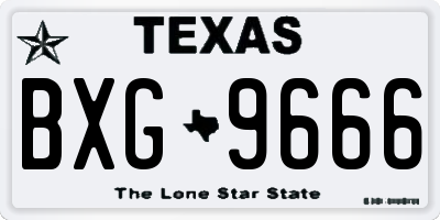TX license plate BXG9666
