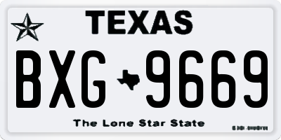 TX license plate BXG9669