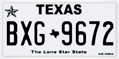 TX license plate BXG9672