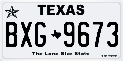 TX license plate BXG9673