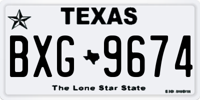 TX license plate BXG9674