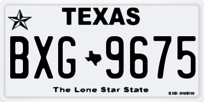 TX license plate BXG9675