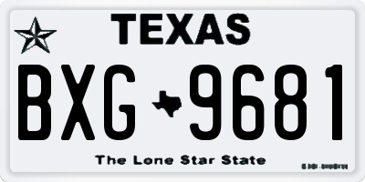 TX license plate BXG9681