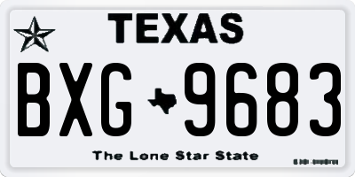 TX license plate BXG9683