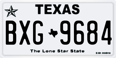 TX license plate BXG9684