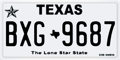 TX license plate BXG9687