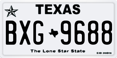 TX license plate BXG9688