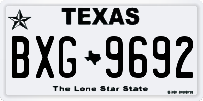 TX license plate BXG9692