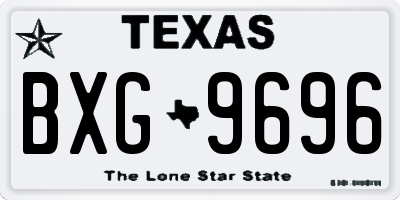 TX license plate BXG9696