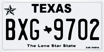 TX license plate BXG9702