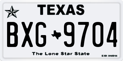 TX license plate BXG9704