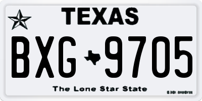TX license plate BXG9705