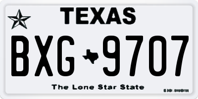 TX license plate BXG9707