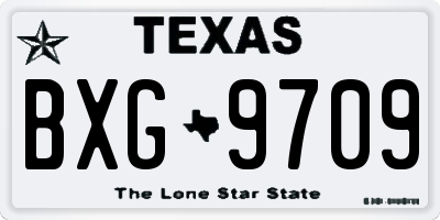 TX license plate BXG9709