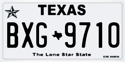 TX license plate BXG9710