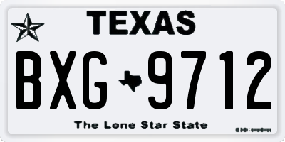 TX license plate BXG9712