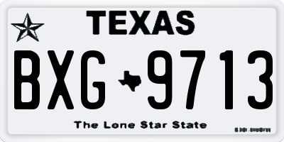 TX license plate BXG9713
