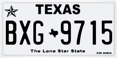 TX license plate BXG9715