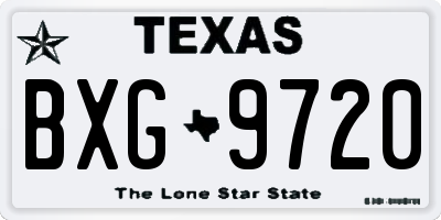TX license plate BXG9720