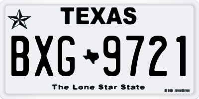 TX license plate BXG9721
