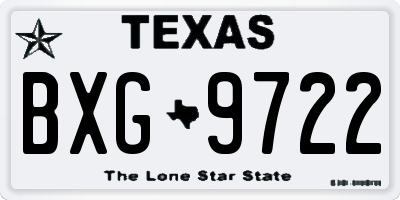 TX license plate BXG9722