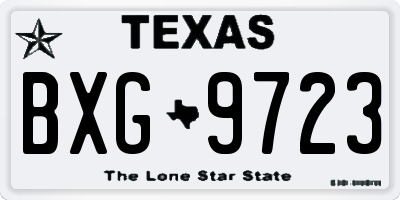 TX license plate BXG9723